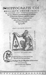 [Représentation d'Hippocrate ?] - Hippocratis Coi medicorum omnium principis epidemiôn liber secundu [...]