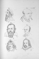 Pl. LXXXII. Fig. 1. Bruegel / Fig. 2. Colomb / Fig. 3. Galilée / Fig. 4. Lalande / Fig. 5. Descartes [...]