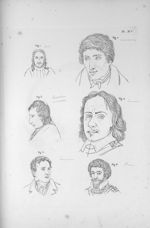 Pl. XCV. Fig. 1. Un Christ / Fig. 2. L'abbé F. de la Mennais / Fig. 3. Jacques-Léonard Perocheau / F [...]