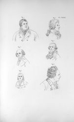 Pl. LXXXVI. Fig. 1. Dussek / Fig. 2. Marchesi / Fig. 3. Viotti / Fig. 4. Benucci / Fig. 5. Gréty / F [...]