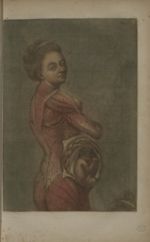 Planche V. [Ecorché d'une femme en fin de grossesse : haut du corps (muscles, utérus, foetus)] - Ana [...]