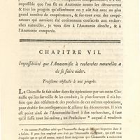 0025 - Page 25 - Chapitre VII / Impossibilité que l'anatomiste à recherches naturelles à de se faire aider / Troisième obstacle à nos progrès