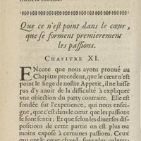 0096 - Page 78 - Que ce n'est point dans le coeur, que se forment premierement les passions. Chapitre XI