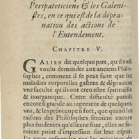0316 - Page 298 - L'estat de la question entre les Peripateticiens & les Galenistes, en ce qui est de la déprauation des actions de l'entendement. Chapitre V