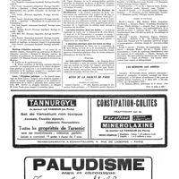 0017 - Page 17 - Nouvelles. Paris et départements. Académie de médecine / Muséum d'histoire naturelle / Conseil d'hygiène publique / Association amicale des internes en médecine / Circonscriptions sanitaires maritimes / Indemnités aux sages-femmes des Bureaux de bienfaisance / Les bains-douches dans les écoles / L'éducation physique dans les écoles de filles / Etranger. La lutte contre l'alcoolisme / Actes de la Faculté de Paris / Les médecins aux Armées (Voir la suite, p. 19.)