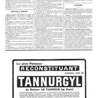 0042 - Page 42 - Avis et renseignements / Hôpitaux et hospices. Chefs de service des hôpitaux de Paris au 1er janvier 1920 / Le transport du chirurgien de garde / Hôpital Boucicaut / Hôpital Necker / Concours. Médecin des hôpitaux / Internat / Externat / Médecin adjoint des asiles publics d'aliénés