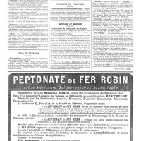 0159 - Page 159 - Avis et renseignements / Faculté de Paris. Prix de thèses / Facultés de Province. Ecole supérieure de pharmacie de Nancy / Hôpitaux et hospices. Laboratoires de radiographie des hôpitaux / Concours. Médecin des hôpitaux / Dentiste adjoint des hôpitaux / Internat / Externat / Prix Fillioux (Voir la suite, p. 161.)