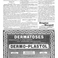 0161 - Page 161 - Concours. Prix Fillioux / Nouvelles. Paris et départements. Distinctions honorifiques/ Au ministère de l'hygiène / Le Conseil supérieur de la natalité / Corps de santé militaire / Corps de santé des troupes coloniales / Conseil d'hygiène / Nécrologie / Etranger. La grippe en Suisse / Actes de la Faculté de Paris