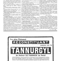 0233 - Page 233 - Nouvelles. Distinctions honorifiques / L'encéphalite léthargique / Cours pratique de broncho-oesophagoscopie / Bureau municipal d'hygiène d'Albi / Association corporative des étudiants / Institut prophylactique / Conférences de propagande / Actes de la Faculté de Paris (Voir la suite, p. 235.)