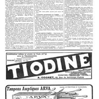 0283 - Page 283 - Nouvelles. Les soins gratuits aux blessés et malades de guerre / Commission parlementaire de l'hygiène / Conseil supérieur d'hygiène / Inspection de l'Assistance publique / Bureau d'hygiène de Royat / Distinctions honorifiques (Voir la suite, p. 285.)