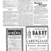 0349 - Page 349 - Concours. Faculté de médecine de Montpellier / Écoles annexes de médecine navale / Nouvelles. Le service médical de l'Elysée / Commission de l'enseignement supérieur / Corps de santé militaire / Aux médecins du Nord / Bureau d'hygiène de Châlons-sur-Marne / Congrès de Monaco / La répartition du produit des jeux / Renseignements et communiqués (Voir la suite, p. 351.)