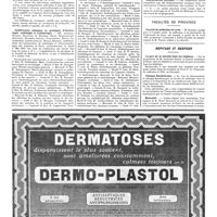 0412 - Page 412 - Faculté de Paris. Laboratoire de bactériologie / Conférences cliniques et pratiques d'électrologie, radiologie et radiumlogie / Facultés de Province. Faculté de médecine de Lyon / Hôpitaux et hospices. Le prix de la journée dans les hôpitaux / Clinique Baudelocque / Maternité