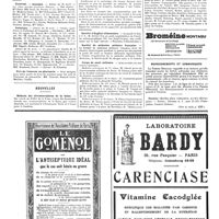 0525 - Page 525 - Concours. Internat / Externat / Prix de l'Internat en pharmacie / Nouvelles. Médecin des circonscriptions de la Seine / Congrès de physiologie / Société d'hygiène alimentaire / Société de médecine militaire française / Corps de santé militaire / Renseignements et communiqués (Voir la suite, p. 527.)