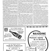 0545 - Page 545 - Nouvelles. Conseil de l'université de Paris / Commission de prophylaxie des maladies vénériennes / La loi sur la protection de la santé publique / Ligue contre la mortalité infantile / Accidents du travail / L'automobile des médecins (Voir la suite, p. 547.)