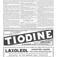 0619 - Page 619 - Nouvelles. Bureau municipal d'hygiène / Enfants assistés de la Seine / Association corporative des étudiants en médecine de Paris / Société française d'Eugénique / Service de santé de la marine / Corps de santé des troupes coloniales / Nécrologie / Les médecins aux Armées. Les décorés (Voir la suite, p. 621.)