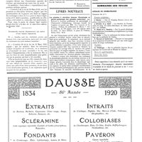 0732 - Page 732 - Questions médico-militaires. Mise hors cadres - Rappel d'arrérages / Infirmités graves nécessitant les soins d'une tierce personne [P. Bonnette] / Livres nouveaux. Les glandes à sécrétion interne. Physiologie et physiopathologie des glandes endocrines, par Edward A. Schafer... Ouvrage traduit de l'anglais et annoté par MM. Guy Laroche et G. Richard. Préface du Professeur P. Marie... (G. Doin, éditeur... Paris)... [L. Rivet] / Sommaires des revues. Annales de dermatologie