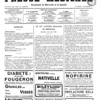 0745 - Page 745 - Sommaire / Le XIVe Congrès français de médecine (Bruxelles, 19-22 mai 1920.)