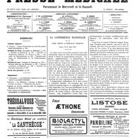 0767 - Page 769 - Sommaire / La Conférence nationale de la ligue contre la mortalité infantile. Paris, 23-24 mai 1920