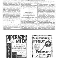 0912 - Page 915 - Les leçons de la guerre [P. Desfosses] / La vie syndicale. Assemblée générale du syndicat des médecins de la Seine