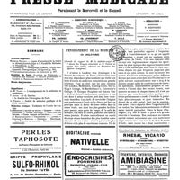 0938 - Page 941 - Sommaire / L'enseignement de la médecine en Angleterre