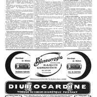 1050 - Page 1053 - Nouvelles. Académie des sciences / Ecole principale du service de santé de la marine / Institut international d'anthropologie / La désinfection rationnelle des objets exposés dans les ventes publiques / Institut municipal d'électrothérapie / Corps de santé militaire (Voir la suite, p. 1055.)