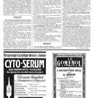1168 - Page 1171 - Université de Province. Ecole de médecine de Marseille / Concours. Ecole principale du service de santé de la marine / Les suppléants d'histoire naturelle dans les Facultés de médecine / Nouvelles. Les huit heures dans les hôpitaux / Le certificat d'aptitude à la profession d'herboriste / Le stage des médecins aides-majors (Voir la suite, p. 1173.)