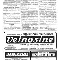 1212 - Page 1215 - Universités de Province. Ecole de pharmacie et de médecine de Reims / Hôpitaux et hospices. Les accidents du travail dans les hôpitaux / Les voitures d'ambulances / Concours. Hôpitaux de Rouen / Laboratoire départemental du Cher / Nouvelles. Distinctions honorifiques (Voir la suite, p. 1217.)