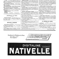 1220 - Page 1223 - Sommaires des revues. Revue neurologique / Université de Paris. Faculté de médecine / Hôpitaux et hospices. Asile d'aliénés de Prémontré / Concours. Hôpitaux de Rouen / Inspecteur départemental d'Hygiène / Nouvelles. Les déclarations de naissance / L'hygiène dentaire dans les écoles / La lutte contre la tuberculose / Les médecins aux Armées. Les décorés (Voir la suite, p. 1227.)