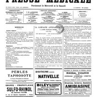 1226 - Page 1229 - Sommaire / La campagne antipaludique à l'armée française d'Orient (1916-1918). Ses résultats - Ses enseignements