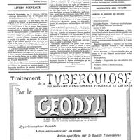 1238 - Page 1241 - Questions médico-militaires. Pensions pour tuberculose confirmée [P. Bonnette] / Livres nouveaux. Précis de tératologie, par E. Chauvin... (Masson et Compagnie, éditeurs)... [A.-C. Guillaume] / Sommaires des revues. Archives de médecine des enfants