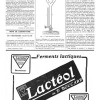 1251 - Page 1254 - La propagation de l'hygiène en France [Roux] / Note de laboratoire. Un uréomètre sans cuve