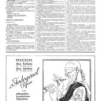 1260 - Page 1263 - Sommaires des revues. Revue de la tuberculose / Annales de dermatologie / Avis et renseignements / Université de Paris. Chirurgien-dentiste / Immatriculation ; Inscriptions