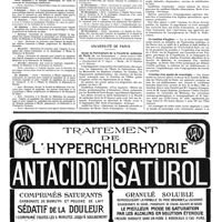 1282 - Page 1285 - Avis et renseignements / Université de Paris. Ecole de Puériculture de la Faculté de médecine de Paris / Un institut d'hygiène / Création d'un musée de neurologie