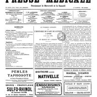 1298 - Page 1301 - Sommaire / Le premier Congrès de l'histoire de l'art de guérir à Anvers (7-12 août 1920) : en marge du Congrès