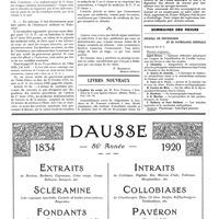 1305 - Page 1308 - Questions médico-militaires. Assistance indigène Indochinoise [P. Bonnette] / Livres nouveaux. L'hygiène du corps, par M. Paul Fumouze... (Jehlen, éditeur, Paris)... / Sommaires des revues. Journal de physiologie et de pathologie générale