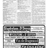 1355 - Page 1358 - Cours, leçons et conférences du 11 au 16 octobre 1920. Jeudi 14 octobre / Vendredi 15 octobre / Samedi 16 octobre / Université de Paris. Clinique d'accouchements et de gynécologie Tarnier
