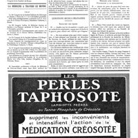 1398 - Page 1401 - Les lois fiscales et la natalité. Avantages à signaler aux chefs de famille / La médecine à travers le monde. Italie / Haïti / Suisse / Questions médico-militaires. Radiation des cadres / Réforme avec pension. Utilisation à la mobilisation
