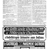 1500 - Page 1503 - Cours, leçons et conférences du 8 au 14 novembre 1920. Samedi 13 novembre / Dimanche 14 novembre / Université de Paris. Clinique médicale de l'Hôtel-Dieu / Clinique médicale de l'hôpital Saint-Antoine / Embryologie / Thérapeutique / Neuropsychiatrie infantile / Médecine légale / Hôpitaux et hospices. Hôpital Saint-Antoine (Voir la suite, p. 1505.)