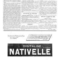 1508 - Page 1511 - Université de Paris. Clinique des maladies du système nerveux / Pathologie interne / Conférences de pratique médicale / Universités de Province. Faculté des sciences de Lyon / Ecole de médecine de Tours / Concours. Internat / Externat / Actes de la Faculté de Paris. Examen de doctorat / Thèses de doctorat (Voir la suite, p. 1515.)