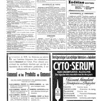 1530 - Page 1533 - Cours, leçons et conférences du 14 au 21 novembre 1920. Samedi 20 novembre / Dimanche 21 novembre / Université de Paris. Pathologie et thérapeutique générales / Concours. Internat / Externat / Renseignements et communiqués (Voir la suite, p. 1535.)