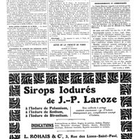 1554 - Page 1557 - Nouvelles. Prix Nobel de médecine / L'impôt sur le chiffre d'affaires et les médecins pro-pharmaciens / Asiles publics d'aliénés de la Seine / Commission de salubrité des industries ostréicoles / Corps de santé militaire / Nécrologie. [M. Jean de Chadzynski] / Actes de la Faculté de Paris / Renseignements et communiqués (Voir la suite, p. 1559.)