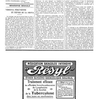 1609 - Page 1612 - La mortalité par tuberculose à Vienne avant et après la guerre [L. Cheinisse] / Géographie médicale. Verruga péruvienne et fièvre de la Oroya