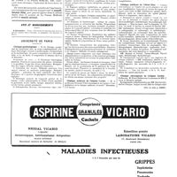 1615 - Page 1618 - Avis et renseignements / Université de Paris. Clinique gynécologique / Clinique médicale de l'hôpital Cochin / Clinique médicale de l'Hôtel-Dieu / Clinique chirurgicale de l'hôpital Cochin (Voir la suite, p. 1623.)