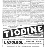 1624 - Page 1627 - Nouvelles. Médecins de l'assistance médicale indigène / Ecole du service de santé militaire / Commission de prophylaxie antivénérienne / Congrès international de médecine et de pharmacie militaires / Société d'orthopédie / Corps de santé militaire (Voir la suite, p. 1629.)