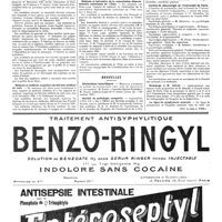 1696 - Page 1699 - Concours. Maison d'arrêt de Saint-Lazare / Hospice départemental Paul-Brousse / Médecin et médecin suppléant du Service médical de nuit / Médecin et infirmière de la consultation départementale ambulante de l'Oise / Nouvelles. Distinctions honorifiques / Société de pathologie comparée / Société de psychiatrie / Institut de psychologie de l'Université de Paris / Hommage à M. Infroit / La ligue de prophylaxie mentale (Voir la suite, p. 1701.)