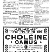 1709 - Page 1712 - Livres reçus / Sommaires des revues. Archives des maladies de l'appareil digestif / Cours, leçons et conférences du 19 au 26 décembre 1920. Dimanche 19 décembre / Lundi 20 décembre (Voir la suite, p. 1717.)