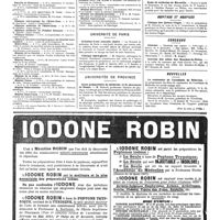 1716 - Page 1719 - Cours, leçons et conférences du 19 au 26 décembre 1920. Vendredi 24 décembre / Samedi 25 décembre / Université de Paris. Création d'une nouvelle chaire / Clinique chirurgicale/ Universités de Province. Ecole préparatoire de médecine et de pharmacie de Rouen / Ecole de médecine de Marseille / Hôpitaux et hospices. Clinique des Quinze-Vingts / Concours. Internat / Internat des asiles des Bouches-du-Rhône / Nouvelles. Le centenaire de l'Académie de médecine (Voir la suite, p. 1721.)