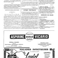 1759 - Page 1762 - La médecine à travers le monde. Égypte / Espagne / Italie / Questions médico-militaires. Rectification [P. Bonnette] / Livres nouveaux. Les infections gangreneuses des membres consécutives aux plaies de guerre, par G. Lardennois et J. Baumel... Paris, 1920 (Masson et Compagnie, éditeurs)... [Ameuille] / Sommaires des revues. Annales de médecine