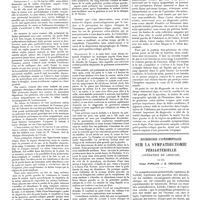 0596 - Page 588 - Sur une topographie particulière de l'épanchement sanguin dans le cas de grossesse extra-utérine rompue. L'hématome pelvi-pariéto-colique gauche. Par Marcel Chaton... / Recherches expérimentales sur la sympathectomie périartérielle (Opération de Leriche). Par MM. Victor Papilian et H. Cruceanu