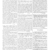 0050 - Page 46 - Chroniques, variétés et informations. Livres nouveaux. La question du lait ; étude médicale, biologique et sociale, par J. Rennes.... (Masson et Compagnie, édit.), Paris, 1927... [G. Ichok] / Le cancer : formes et variétés du cancer et leur traitement, par P. Menetrier... (J.-B. Baillière et fils, éditeurs), Paris... / Etude du choléra au Japon, par Rokuro Takano, Itsuya Ohtsubo et Zenjuro Inouye... (Société des Nations, éditeur), Genève, 1927... [G. Ichok] / Trabajos y publicaciones, de la clinique du professeur Pedro Escudero... (El Ateneo, éditeur), Buenos Aires, 1926 [Joao Coelho] / Lehrbuch der enzyme. Chemie, physikalische chemie und biologie, par le professeur C. Oppenheimer..., avec la collaboration de R. Kuhn, (G. Thieme, éditeur). Leipzig, 1927... [P.-L. Marie] / Hippokrates ; eine auslese seiner gedanken über den gesunden und kranken menschen und über die heilkunst (Hippocrate ; choix de pensées sur l'homme sain et l'homme malade et sur la médecine), par Arnold Sack... (Springer, éditeur), Berlin, 1927 [P.-E. Morhardt] / Livres reçus